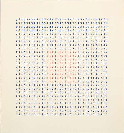 Typecode (Dattilocodice), 1978, typewriting, ink on paper, cm 25 x 27