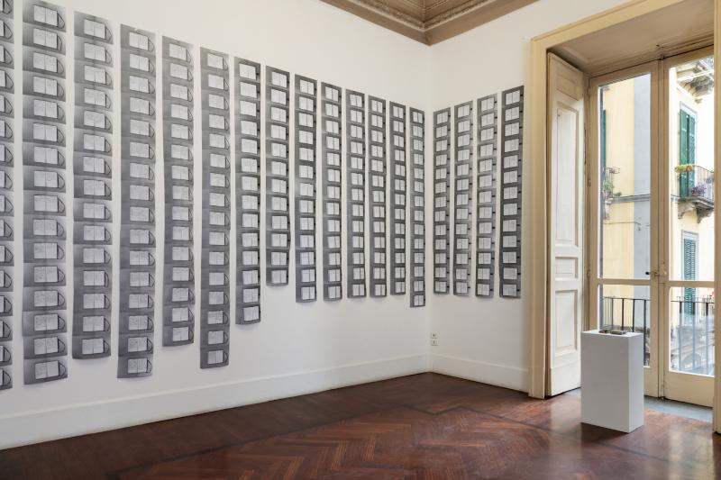 Diario romano, Diario romano 1895-1995, 1995-2020, installation, xerox on paper, diaries, ink on paper, 2 diaries, 345 sheets cm 21x29,7 ca, 3 sheets cm 43 x 32 (framed) / overall dimensions variable, detail of the xerox papers