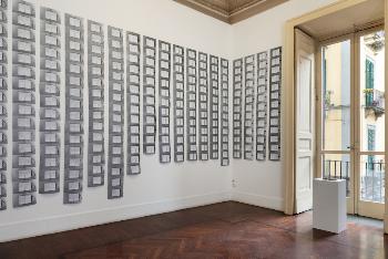 Diario romano, Diario romano 1895-1995, 1995-2020, installation, xerox on paper, diaries, ink on paper, 2 diaries, 345 sheets cm 21x29,7 ca, 3 sheets cm 43 x 32 (framed) dimensioni variabili / overall dimensions variable, detail of the xerox papers