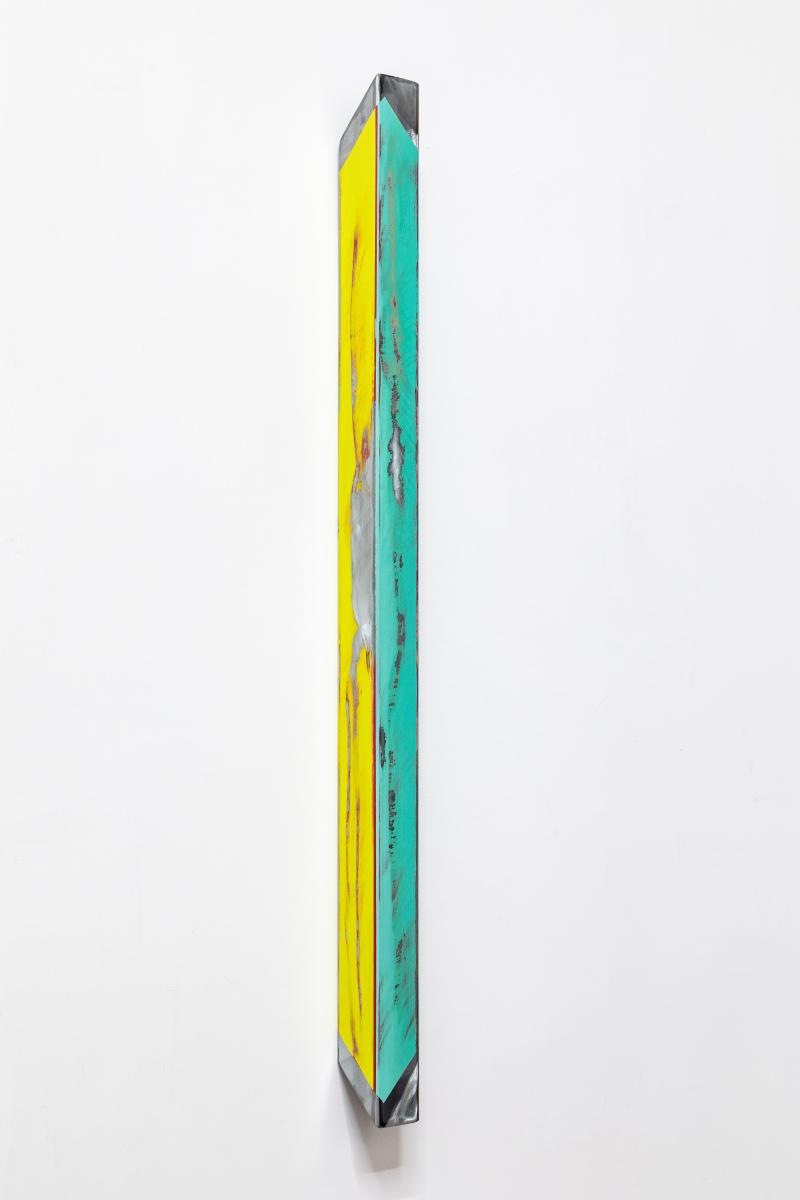 Dettahlio n. 2, 2021, acrylic on galvanized iron, cm 69,5 x 4 x 4
