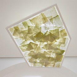 Senza titolo,
2012,
handmade paper, wood, crinoline,
cm 131 x 203,5