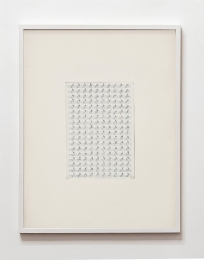 Partitura astratta (Abstract score), 1975, indian ink on tracing paper, indian ink on staff paper, cm 73 x 53 (framed) cm 70 x 50 (unframed) 