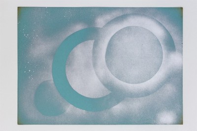 Dimensione cerchio (Circle dimension), 1969 - 72, spray paint on paper, cm 50 x 70