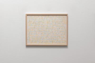 Untitled (automatic writing), 1983 ca., pastel on paper, cm 48 x 67 