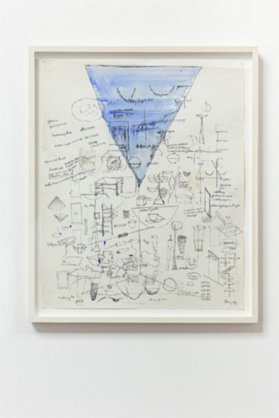 Untitled,
1979,
ink, pencil, and paint on paper,
cm 63 x 51.5 (sheet); cm 70,5 x 59 (framed), photo: Danilo Donzelli