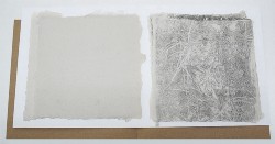 Untitled,
2013,
artist book, photos transferred by trichloroethylene on handmade cotton paper, 7 sheets,
cm 25 x 25 (each),
ed. 3