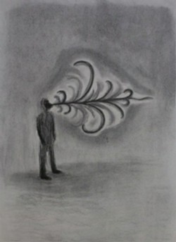 This is my voice, 2009, drawing, charcoal and pastel on paper, cm 70 x 50