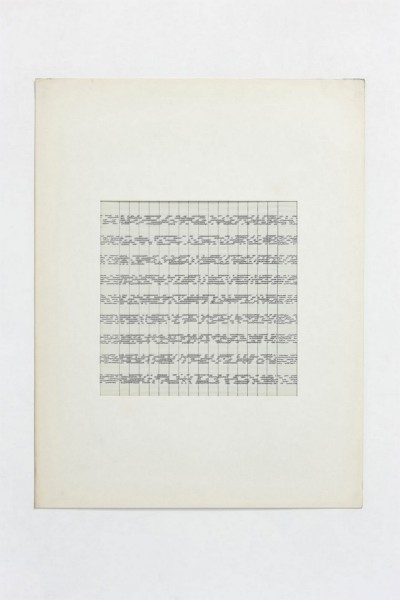 Partitura asemantica (Asemantic score), 1974, indian ink on paper, cm 68 x 53 (framed), cm 65 x 50 (unframed)