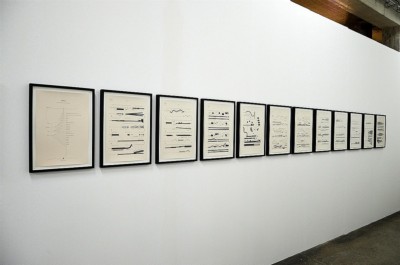 Scores,
2012,
23 elements, print with collaged elements,
cm 48 x 33 (each)