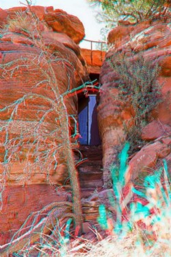 Where is Dada?, the Ernst's hut entrance, 2014 – 2015, anaglyph, cm 60 x 40, ed. 3 + 2 AP