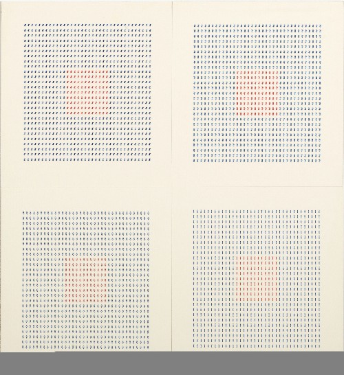 Typecode (Dattilocodice), 1978, typewriting, ink on paper, cm 50 x 55