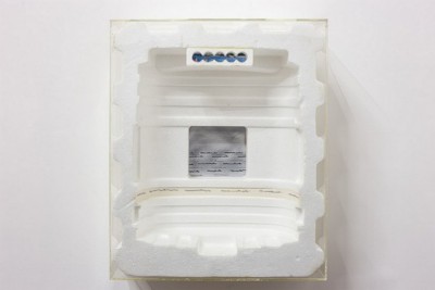 Mare (Sea), 1974, collage on styrofoam, plexiglass, cm 41,3 x 34,5 x 12,5 