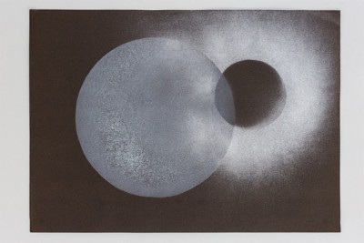Dimensione cerchio (Circle dimension), 1969 - 72, spray paint on paper, cm 50 x 70