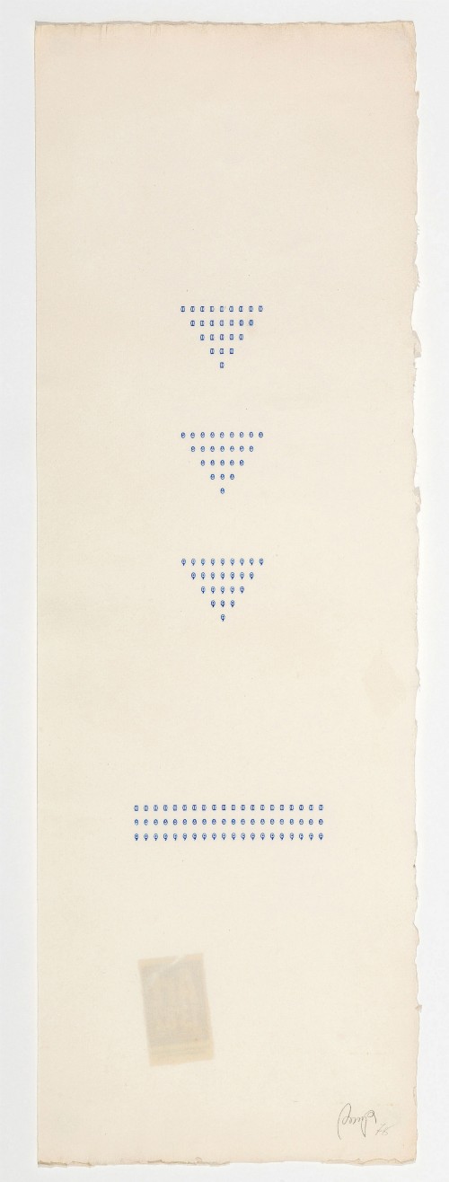 Typecode (dattilocodice), 1978, typewriting, ink on paper, cm 59 x 20