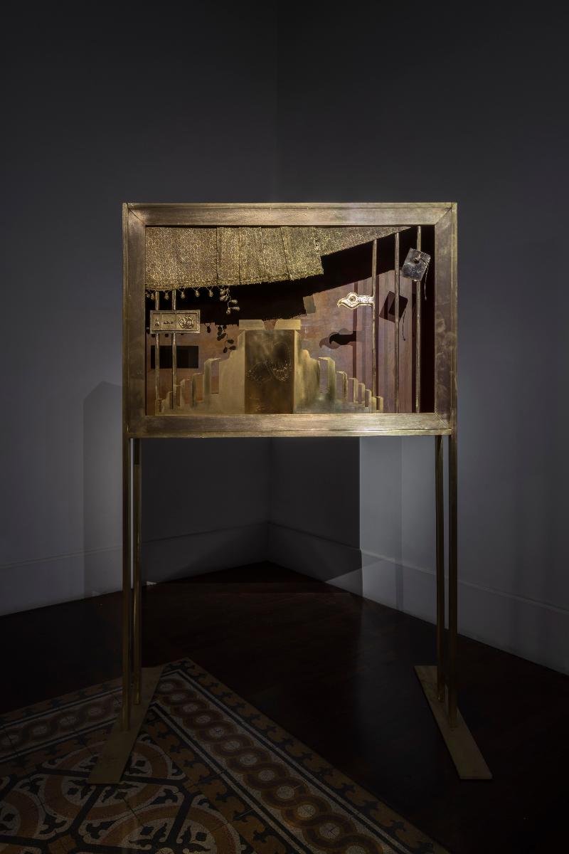 Unnamed Dwelling II: A for Fire, 2021, Sculpture, brass, cm 191 x 126,5 x 75