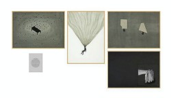 From Mount Analog, , 2009, polyptych, drawings and collage on paper, ink on paper, cm 61 x 43,5 (one element), cm 43,5 x 61 (three element), cm 29,7 x 21 (one element)