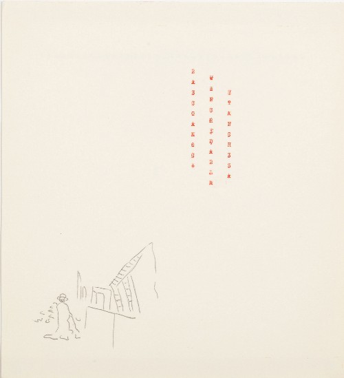 Typecode (Dattilocodice), 1978, typewriting, pencil and ink on paper, cm 25 x 27